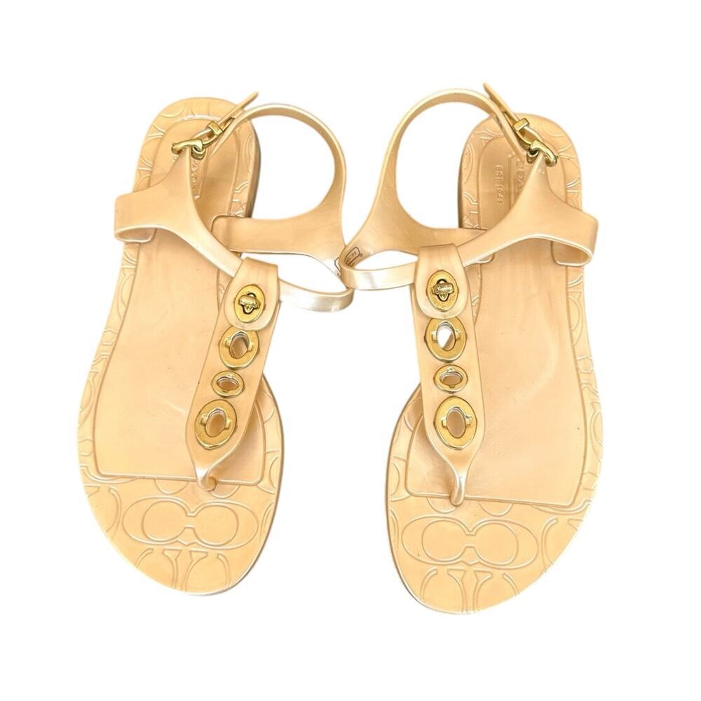 Coach Phila Women’s Jelly Thong Sandals Size 6‎ Gold